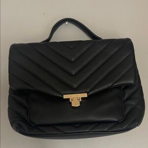 Elegant Black Quilted Handbag